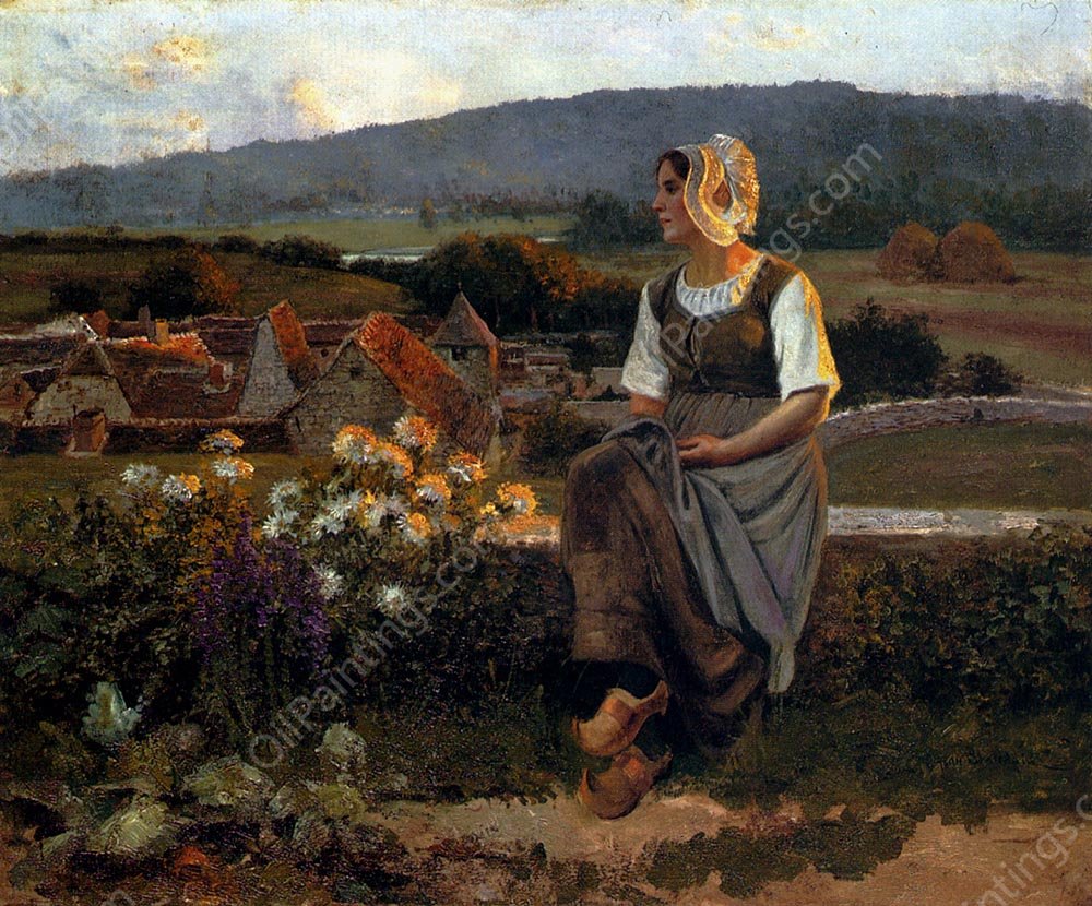 A Pensive Moment by Jean Beauduin - Hand-Painted Oil Painting Reproduction