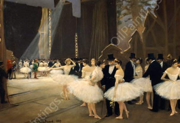 Behind the Scenes  by Jean Beraud - Hand-Painted Oil Painting Reproduction