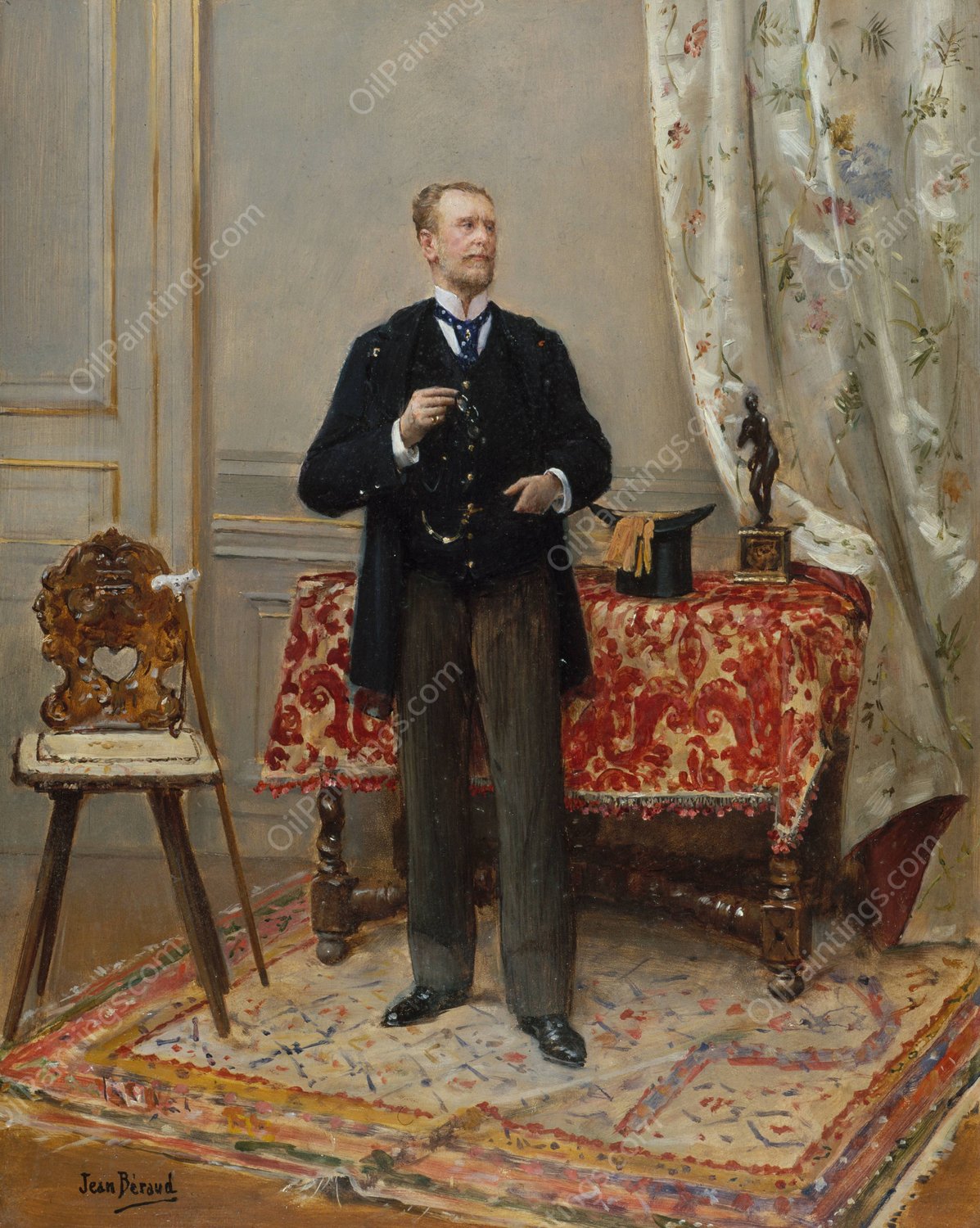 Portrait d'Edmond Taigny  by Jean Beraud - Hand-Painted Oil Painting Reproduction