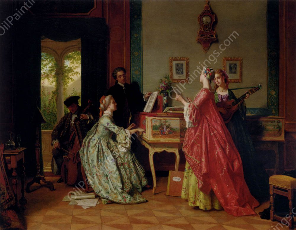 The Recital by Jean Carolus - Hand-Painted Oil Painting Reproduction