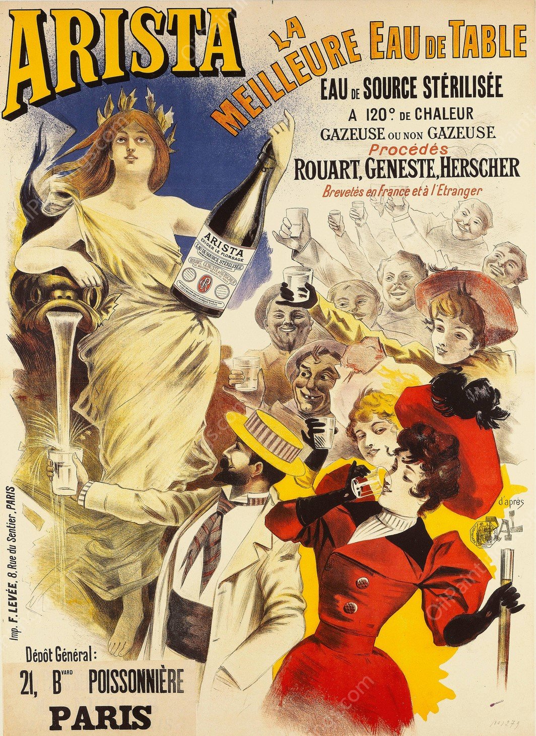 Arista, La Meilleure Eau De Table  by Jean De Paleologue - Hand-Painted Oil Painting Reproduction