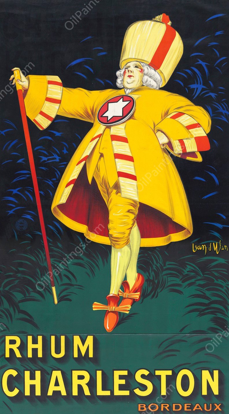 Rhum Charleston, Bordeaux  by Jean D'Ylen - Hand-Painted Oil Painting Reproduction