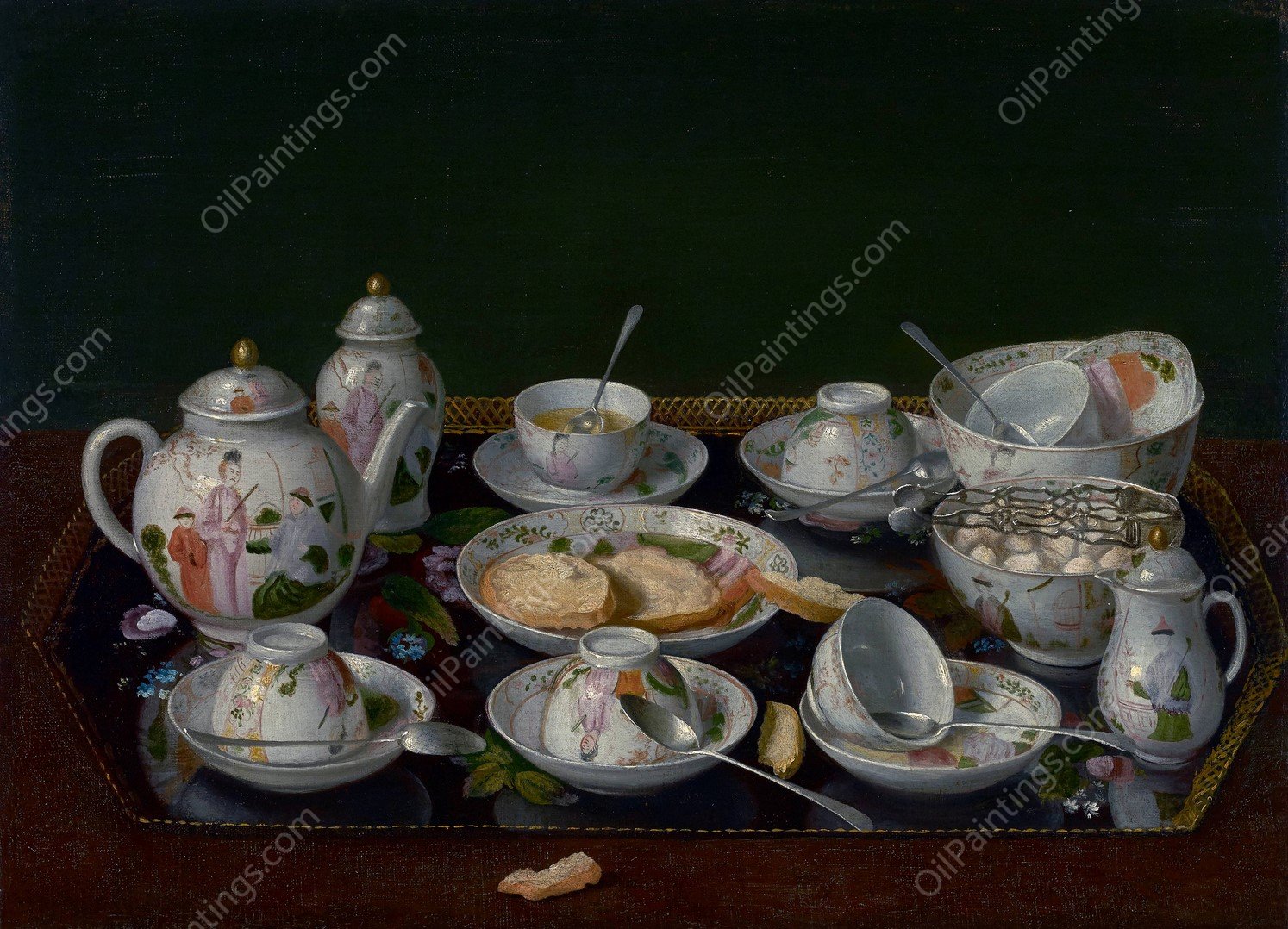 Still Life, Tea Set  by Jean-Etienne Liotard - Hand-Painted Oil Painting Reproduction