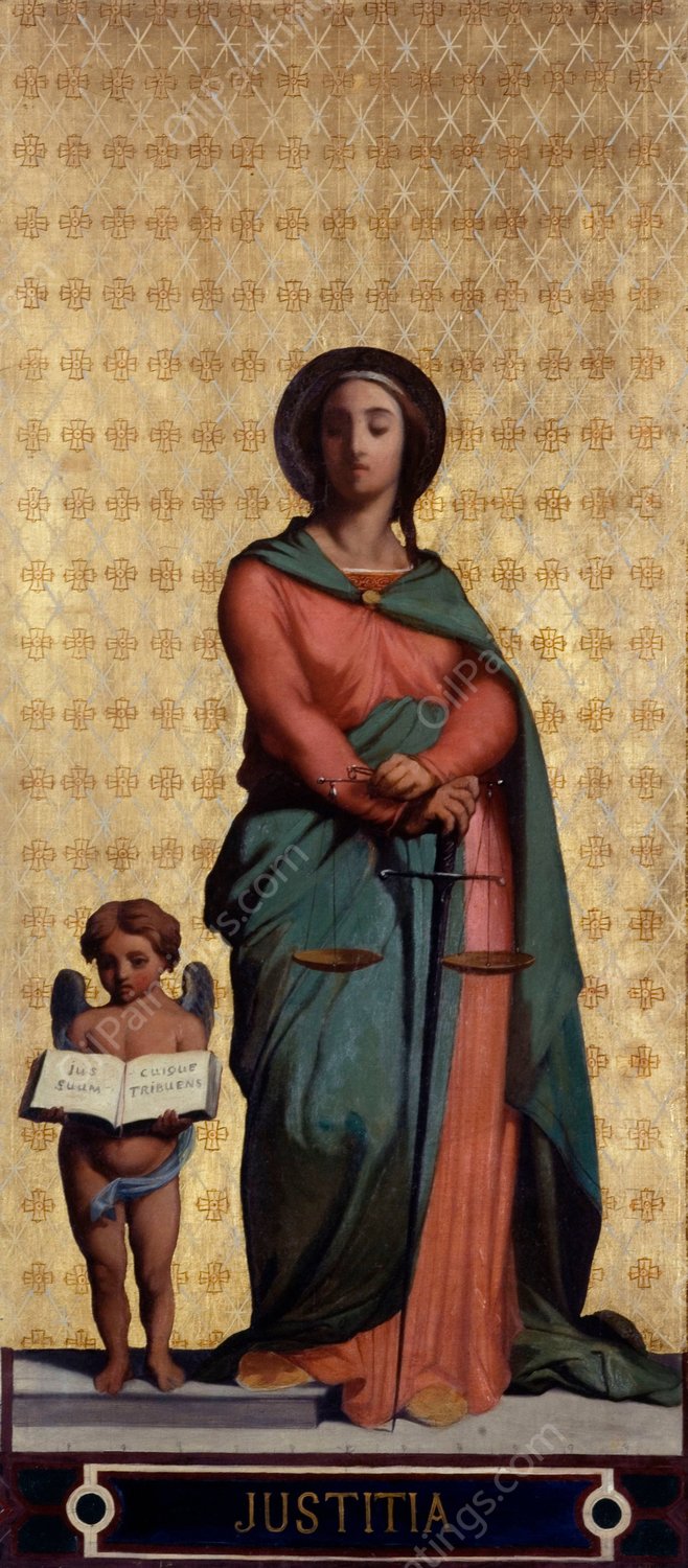 La Justice  by Jean-Francois Bremond - Hand-Painted Oil Painting Reproduction