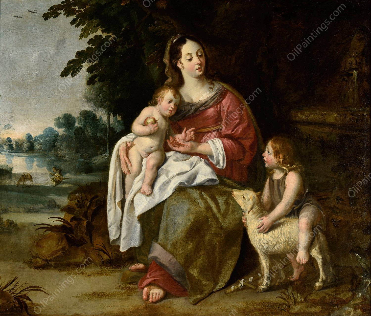 La Sainte Famille by Jean-Francois Clermont - Hand-Painted Oil Painting Reproduction