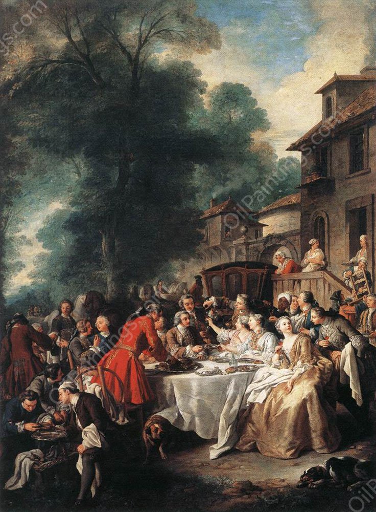 A Hunting Meal by Jean Francois De Troy - Hand-Painted Oil Painting Reproduction