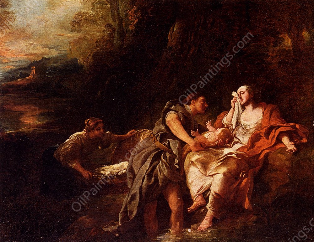 Moses Cast Into The Nile by Jean Francois De Troy - Hand-Painted Oil Painting Reproduction
