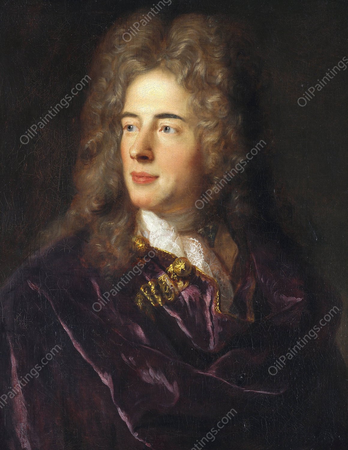 Portraet af miniaturemaler Jacques-Antoine Arlaud by Jean-Francois De Troy - Hand-Painted Oil Painting Reproduction