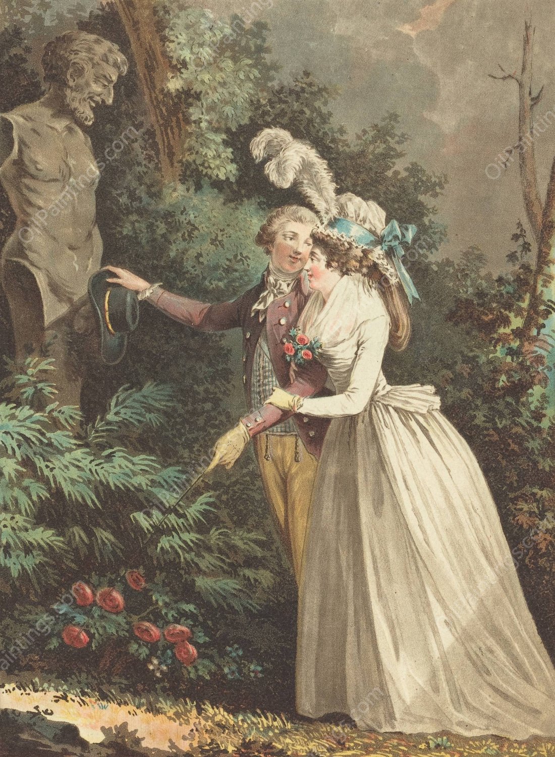 Ah! Laisse-Moi Donc Voir by Jean Francois Janinet - Hand-Painted Oil Painting Reproduction