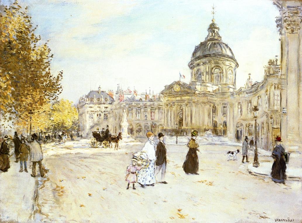 The Institute by Jean-Francois Raffaelli - Hand-Painted Oil Painting Reproduction