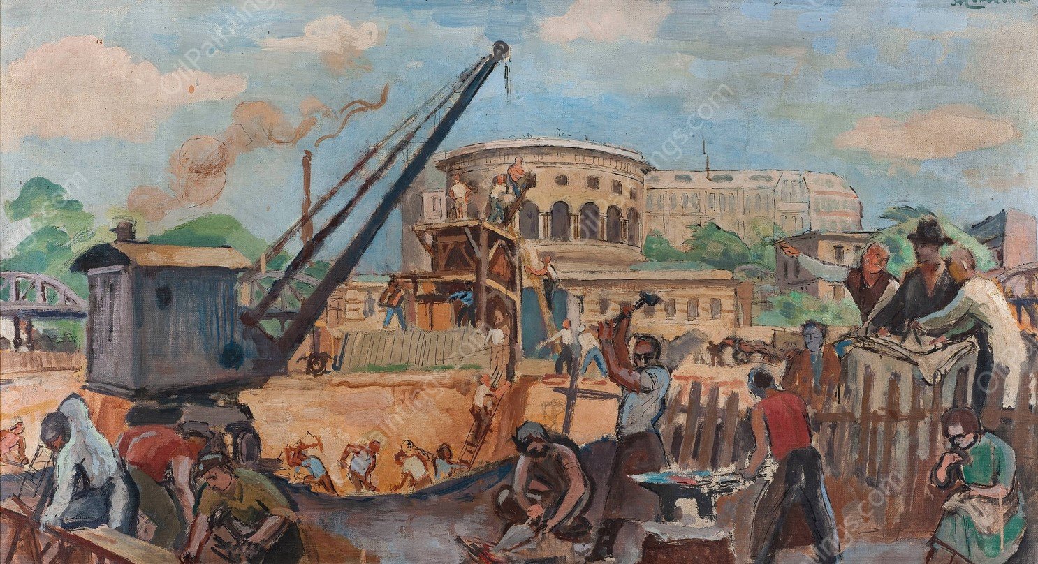 Le Travail  by Jean Hippolyte Marchand - Hand-Painted Oil Painting Reproduction