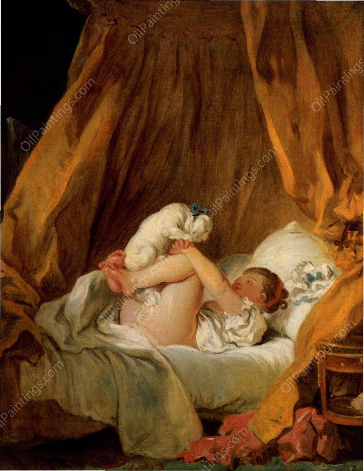 La Gimblette by Jean-Honore Fragonard - Hand-Painted Oil Painting Reproduction