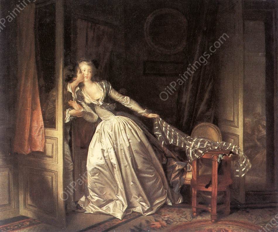 The Stolen Kiss by Jean-Honore Fragonard - Hand-Painted Oil Painting Reproduction