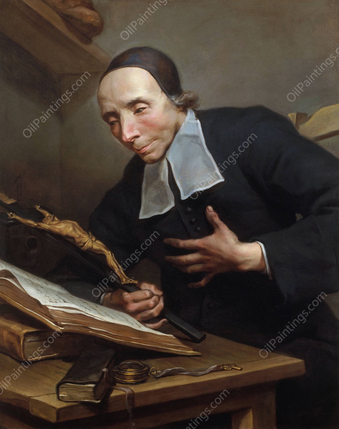 L'abbe Tournus  by Jean Ii Restout - Hand-Painted Oil Painting Reproduction