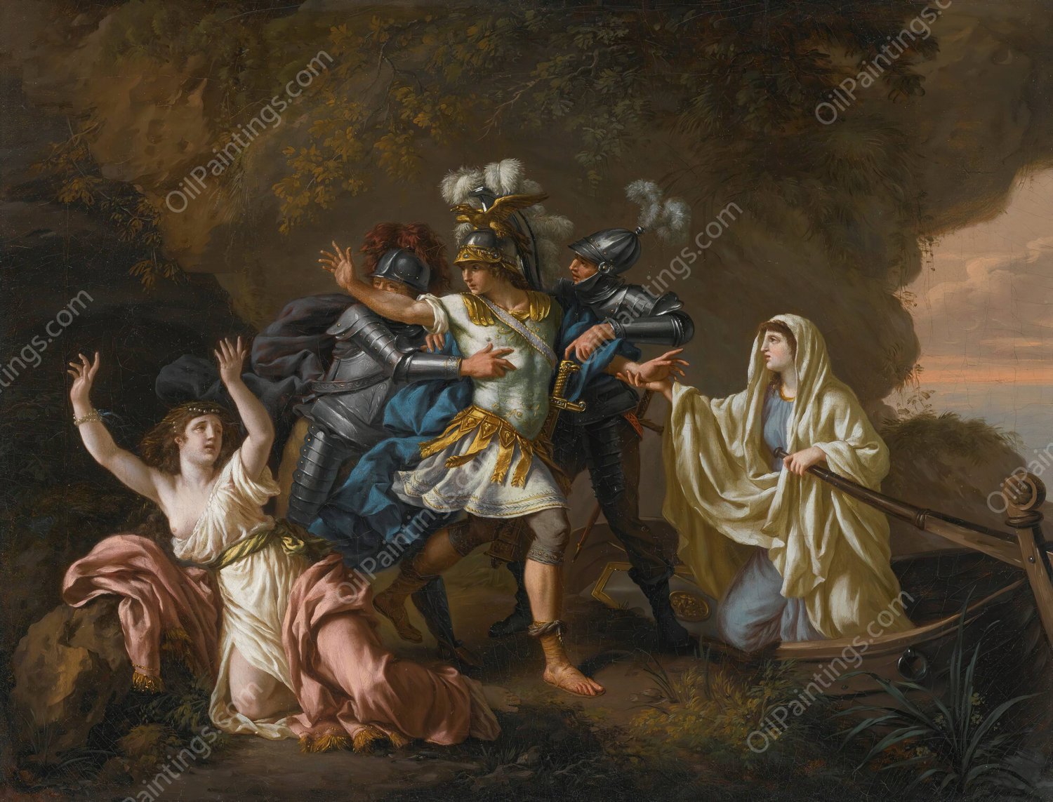 Rinaldo And Armida  by Jean-Jacques Lagrenee - Hand-Painted Oil Painting Reproduction