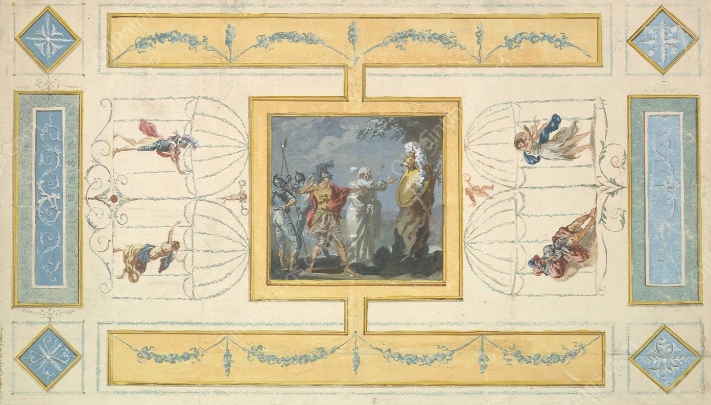 Study for a Ceiling by Jean-Jacques Lagrenee - Hand-Painted Oil Painting Reproduction