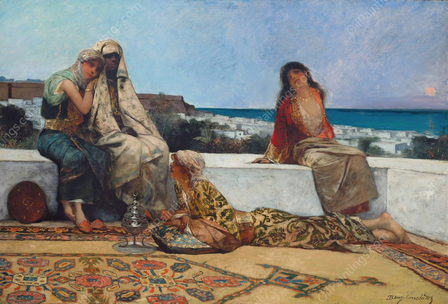 Twilight Hours by Jean-Joseph-Benjamin Constant - Hand-Painted Oil Painting Reproduction