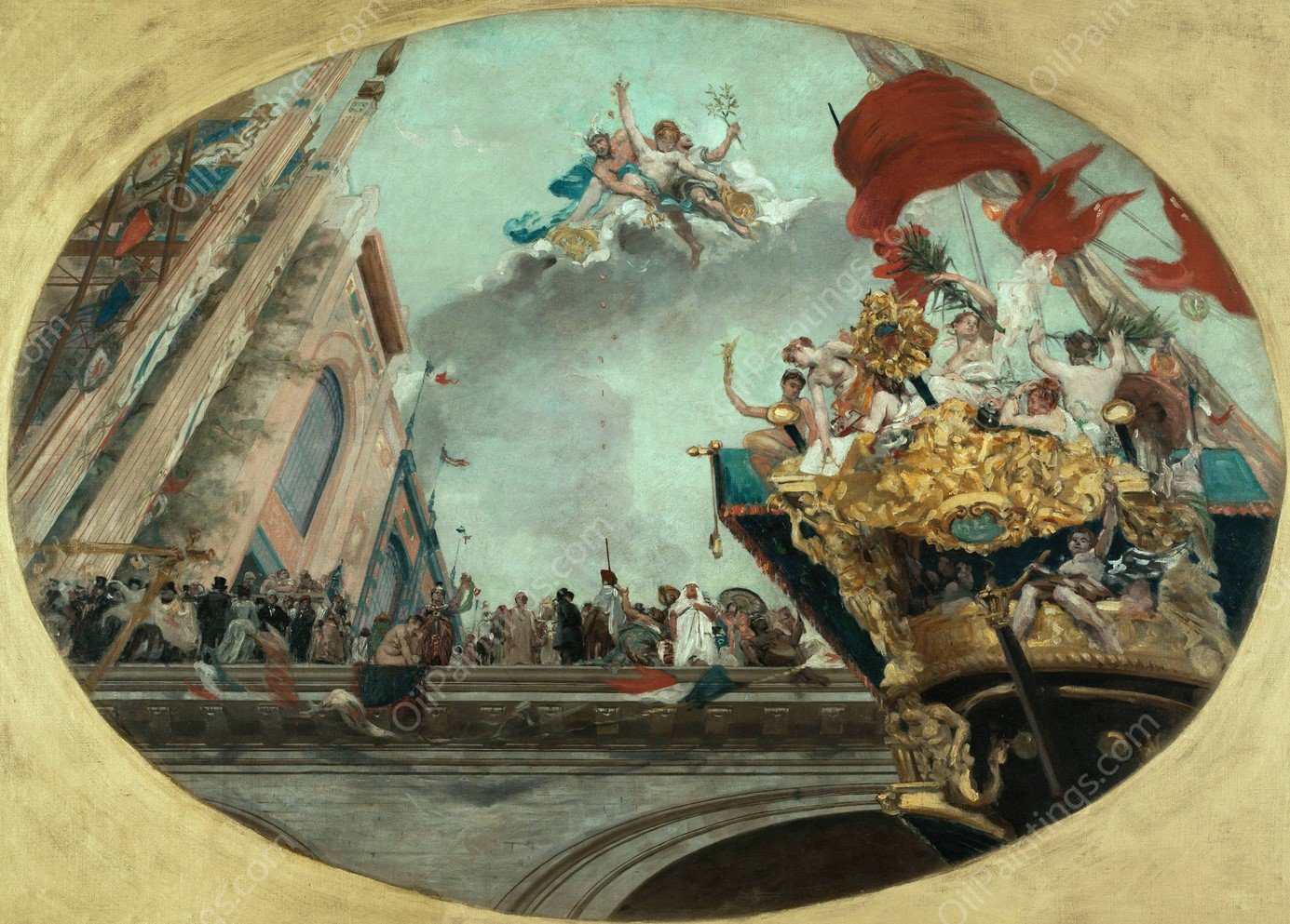 La Ville de Paris recevant les nations  by Jean Joseph Weerts - Hand-Painted Oil Painting Reproduction