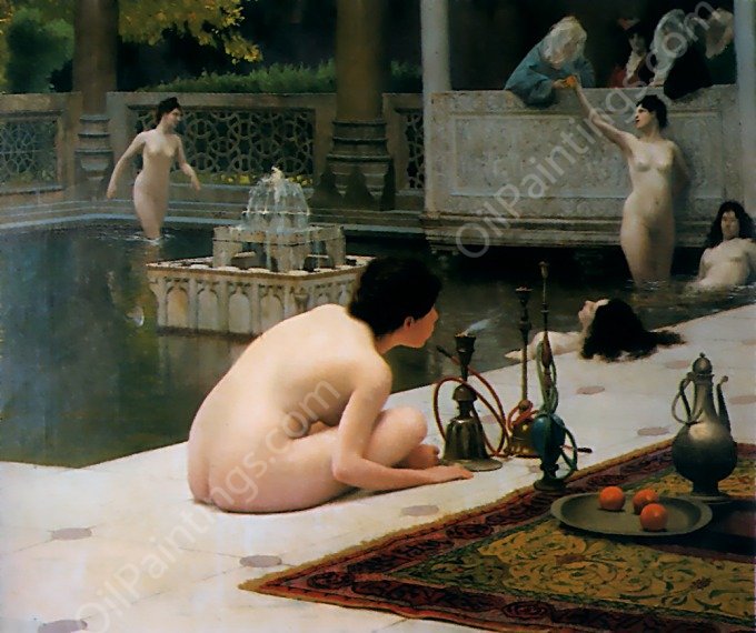 Allumeuse de Narghile by Jean-Leon Gerome - Hand-Painted Oil Painting Reproduction