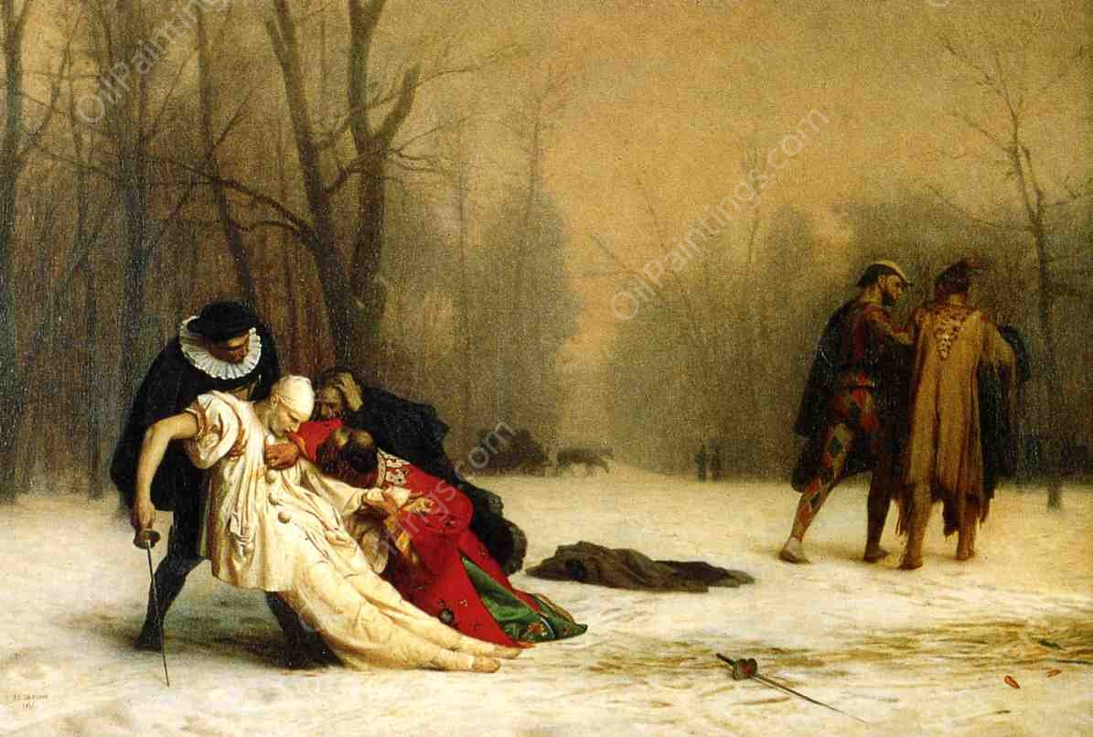 Duel after the Masked Ball by Jean-Leon Gerome - Hand-Painted Oil Painting Reproduction