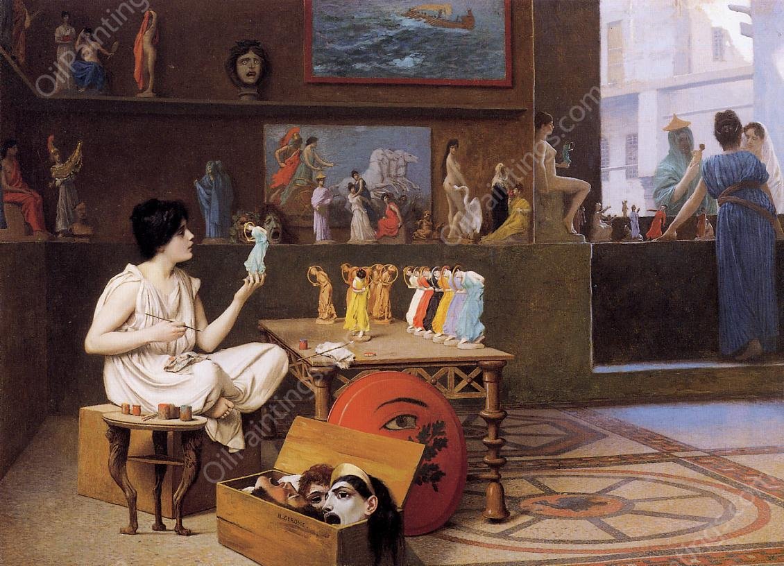 Painting Breathes Life into Sculpture by Jean-Leon Gerome - Hand-Painted Oil Painting Reproduction