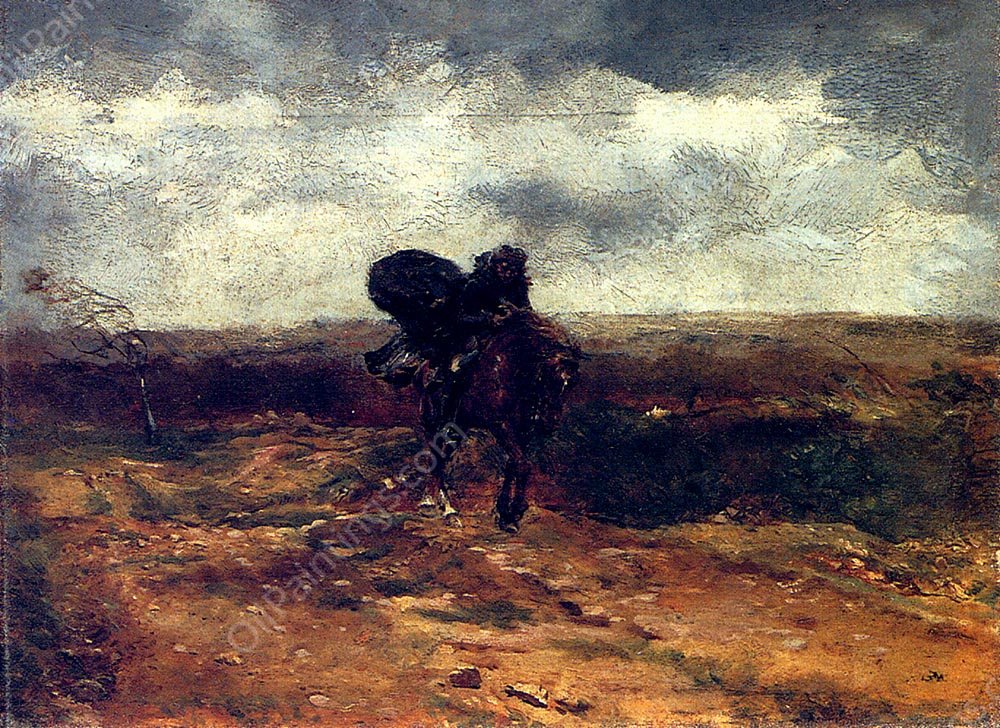 Coup De Vent by Jean-Louis Ernest Meissonier - Hand-Painted Oil Painting Reproduction