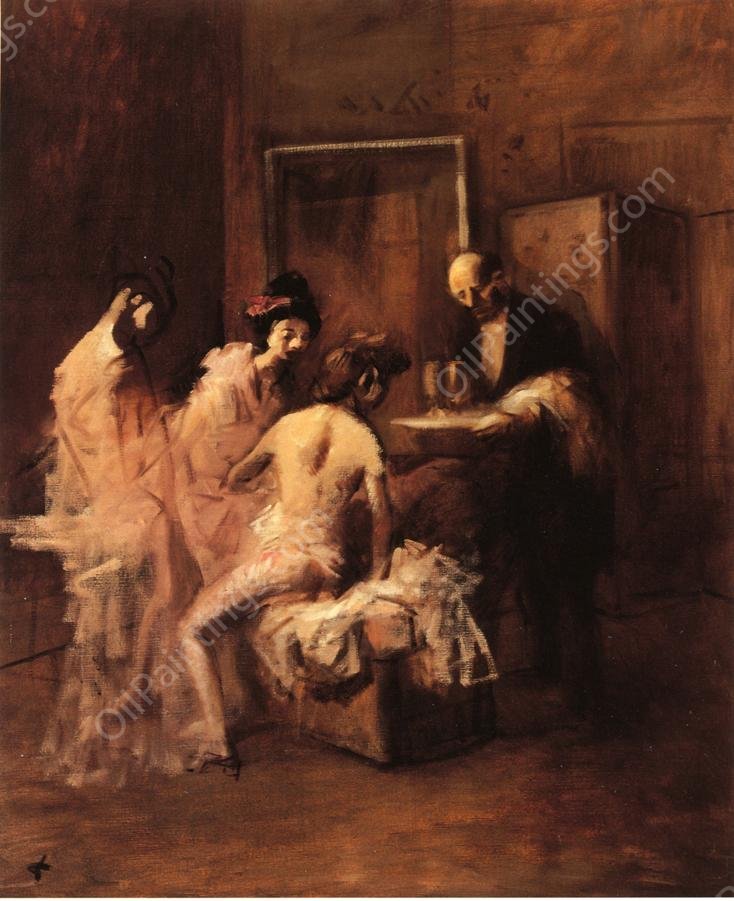 The Box by Jean-Louis Forain - Hand-Painted Oil Painting Reproduction