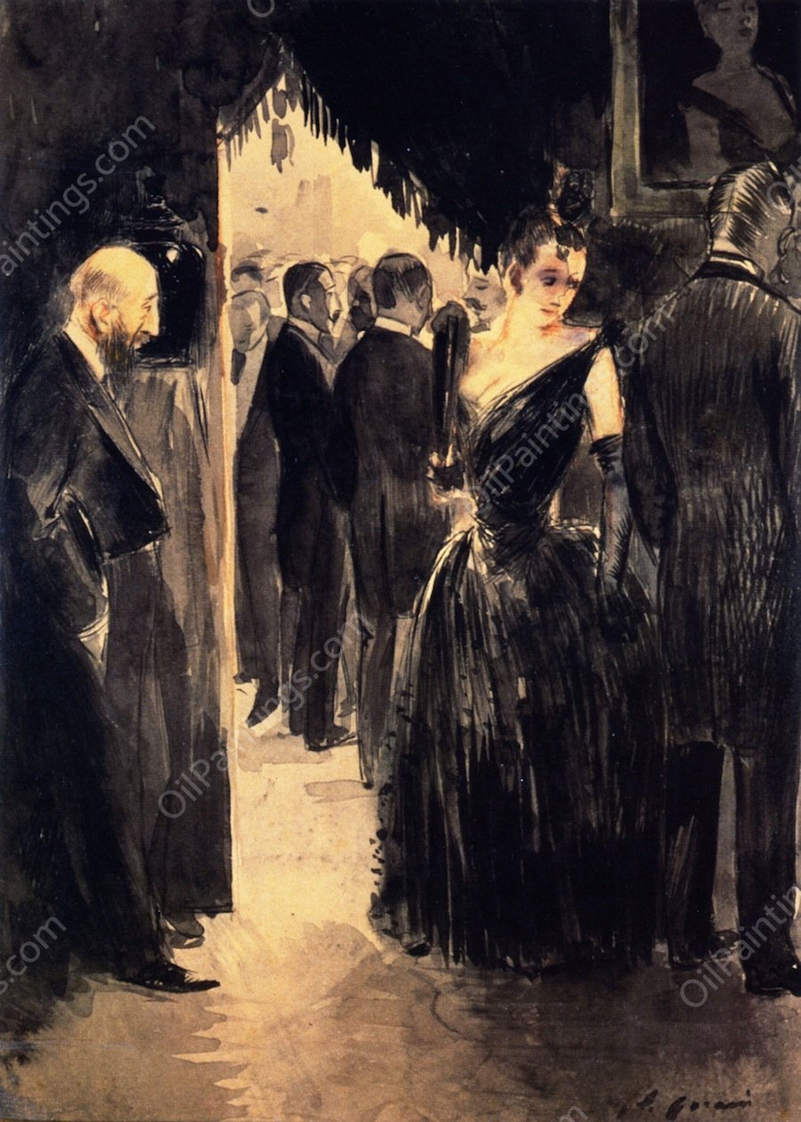 The Look by Jean-Louis Forain - Hand-Painted Oil Painting Reproduction