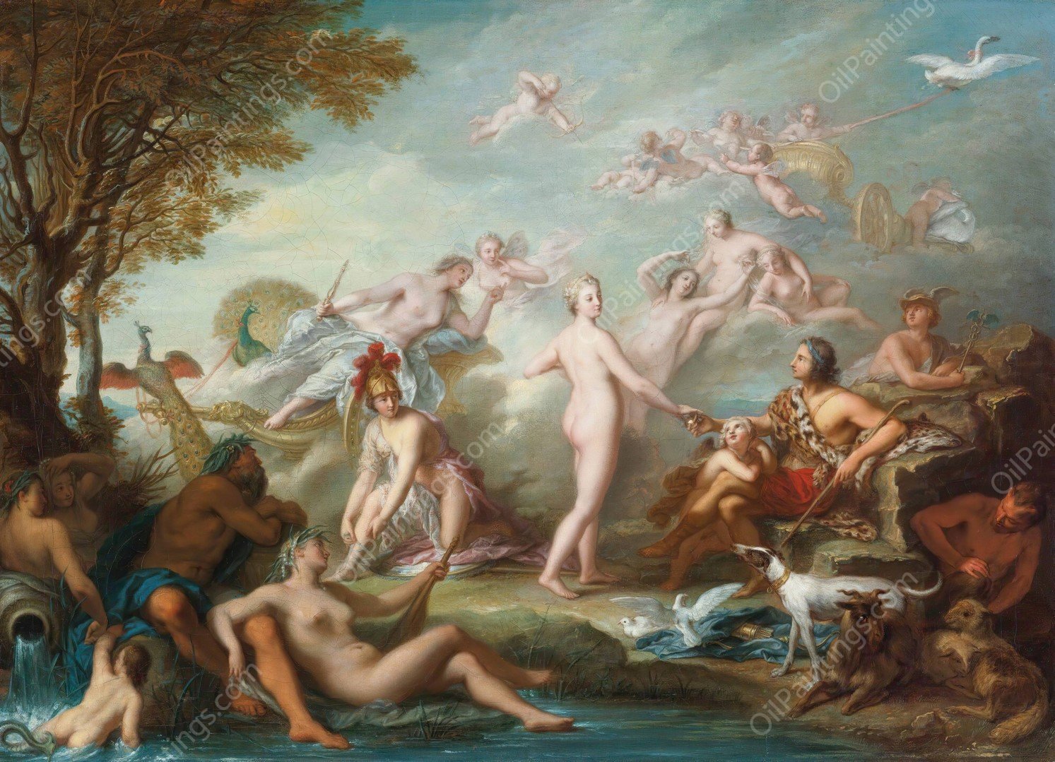 The Judgment Of Paris by Jean-Marc Nattier - Hand-Painted Oil Painting Reproduction