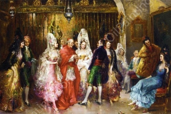 The Christening by Jean Paul Sinibaldi - Hand-Painted Oil Painting Reproduction