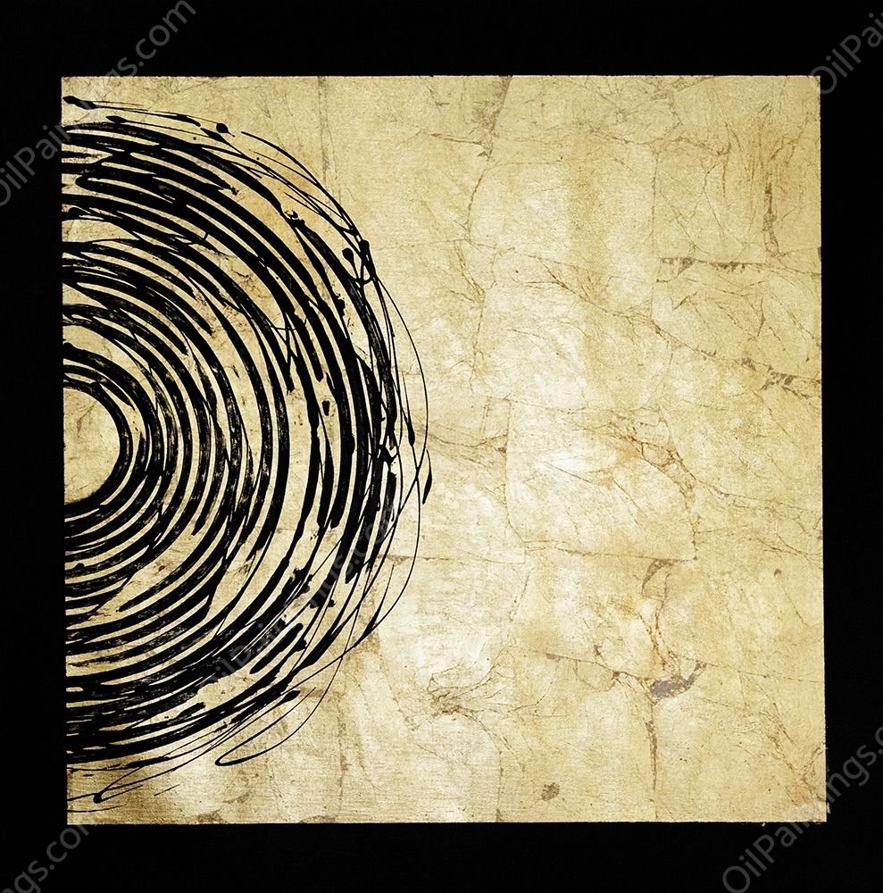 Gold Eclipse II by Jenna Guthrie - Hand-Painted Oil Painting Reproduction