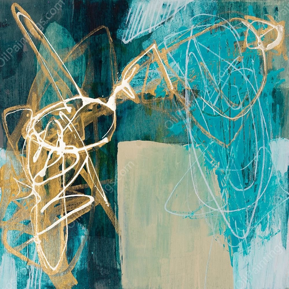 Blue Spectrum I by Jennifer Goldberger - Hand-Painted Oil Painting Reproduction