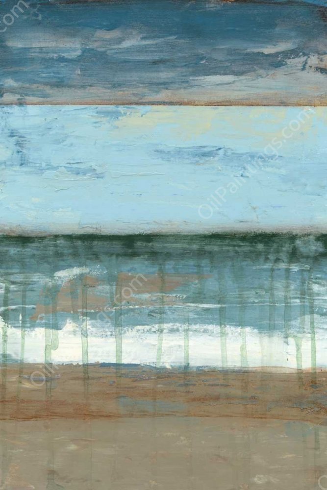 Coastal Abstract II by Jennifer Goldberger - Hand-Painted Oil Painting Reproduction