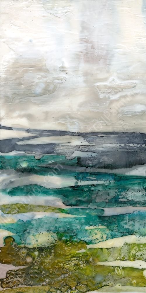 Crackled Marshland I by Jennifer Goldberger - Hand-Painted Oil Painting Reproduction