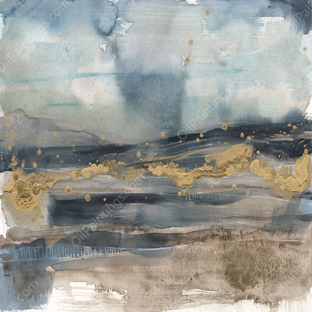 Golden Light on the Horizon I by Jennifer Goldberger - Hand-Painted Oil Painting Reproduction