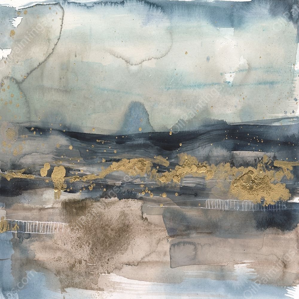 Golden Light on the Horizon II by Jennifer Goldberger - Hand-Painted Oil Painting Reproduction