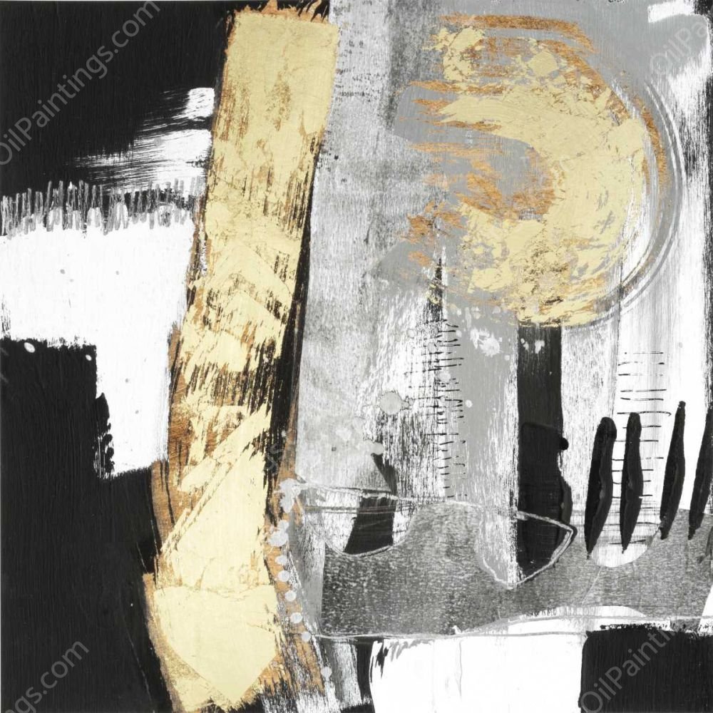 Golden Strokes II by Jennifer Goldberger - Hand-Painted Oil Painting Reproduction