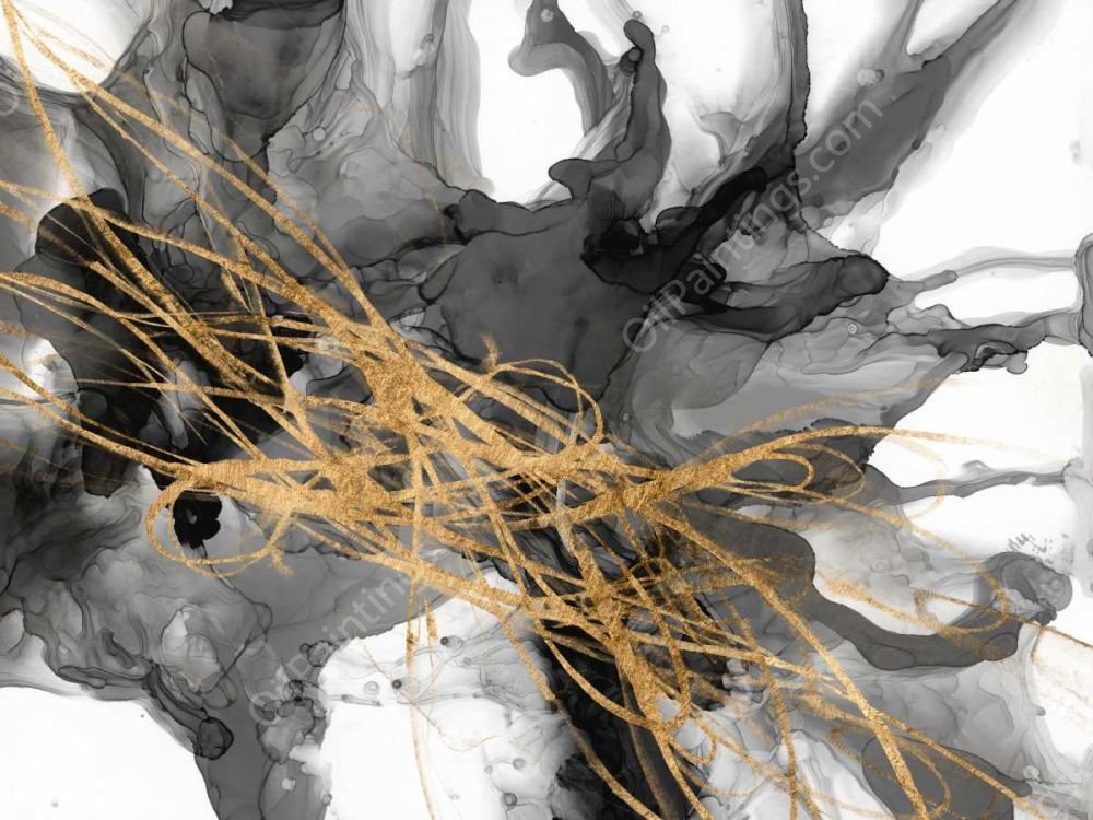 Golden Vortex II by Jennifer Goldberger - Hand-Painted Oil Painting Reproduction