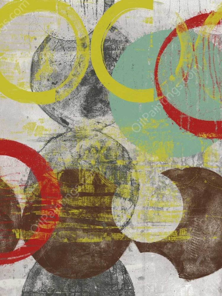 Layers & Circles I by Jennifer Goldberger - Hand-Painted Oil Painting Reproduction