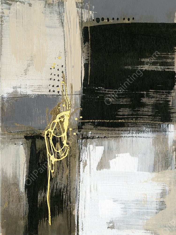 Neutral Divisions I by Jennifer Goldberger - Hand-Painted Oil Painting Reproduction