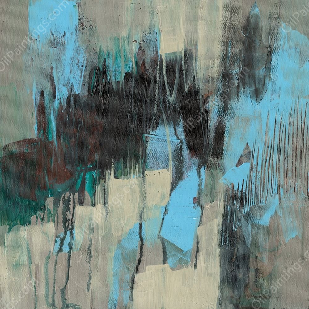 Ocean Blue Abstract I by Jennifer Goldberger - Hand-Painted Oil Painting Reproduction