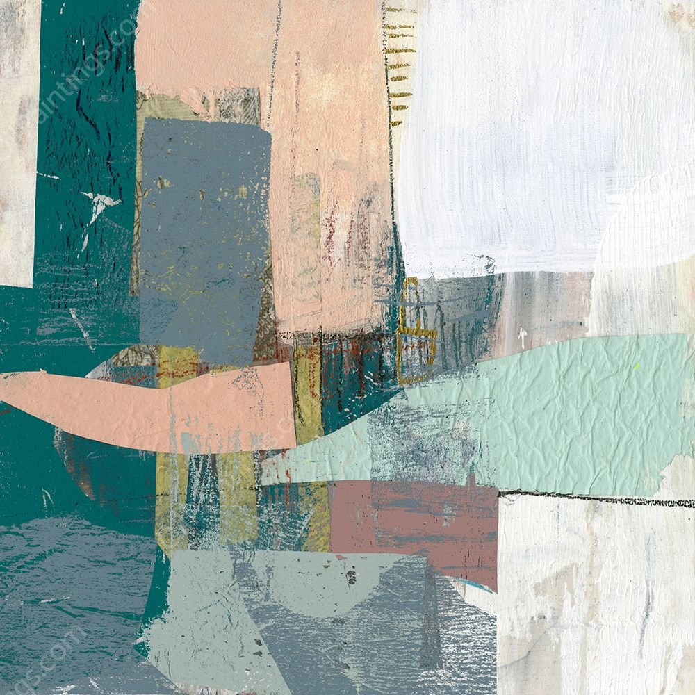 Pastel Collage I by Jennifer Goldberger - Hand-Painted Oil Painting Reproduction