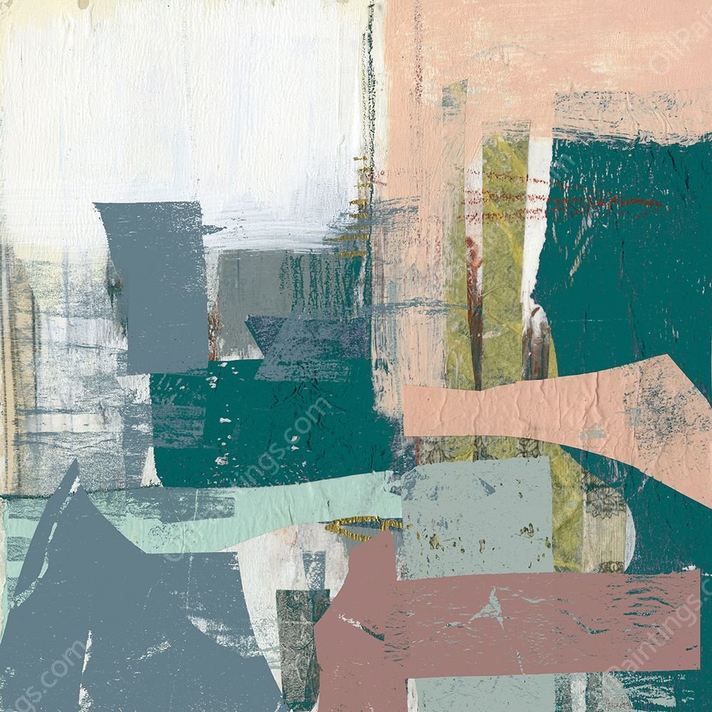 Pastel Collage II by Jennifer Goldberger - Hand-Painted Oil Painting Reproduction