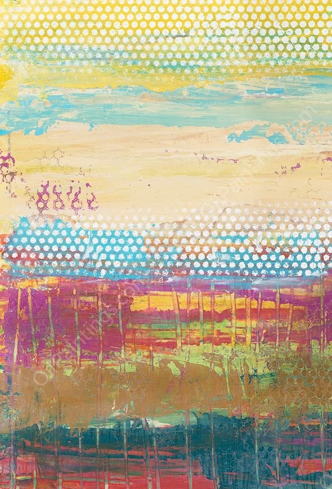 Pixel Plane I by Jennifer Goldberger - Hand-Painted Oil Painting Reproduction