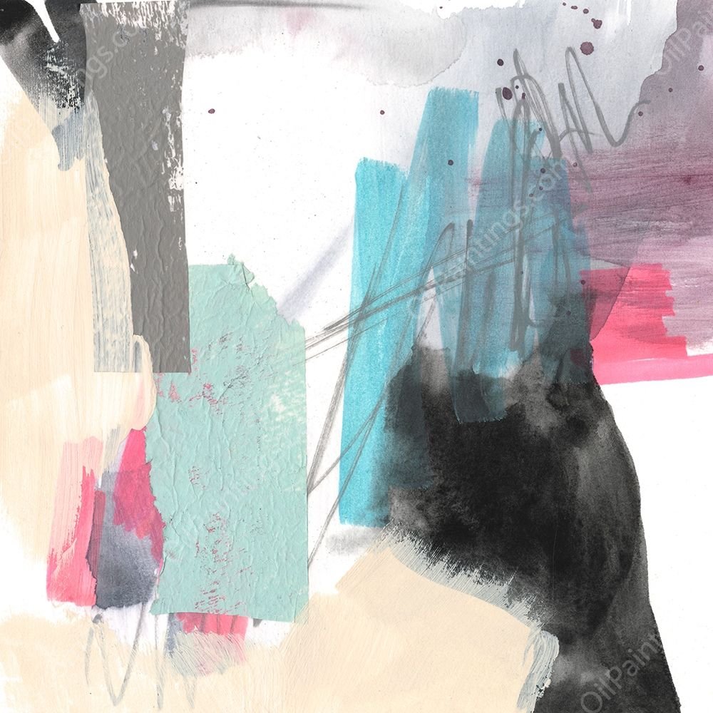 Punk Rock Collage I by Jennifer Goldberger - Hand-Painted Oil Painting Reproduction