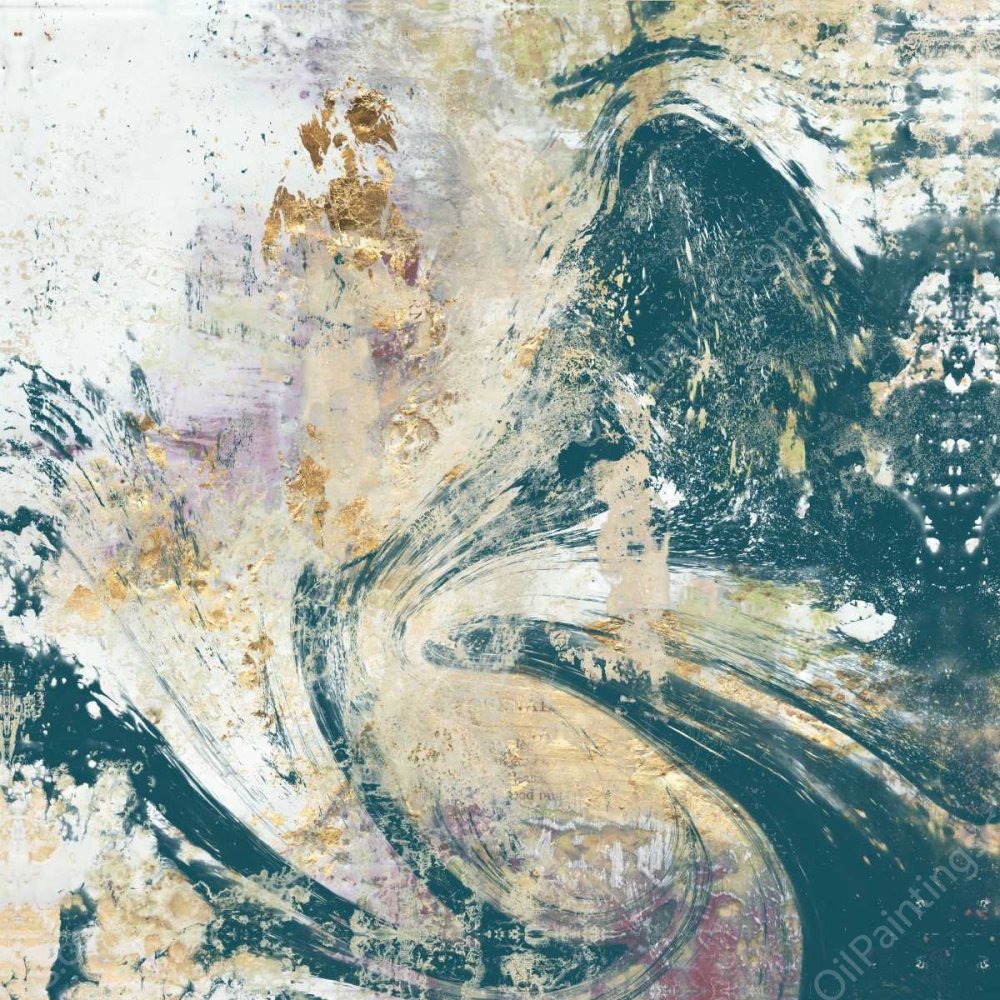 Teal Aerial by Jennifer Goldberger - Hand-Painted Oil Painting Reproduction