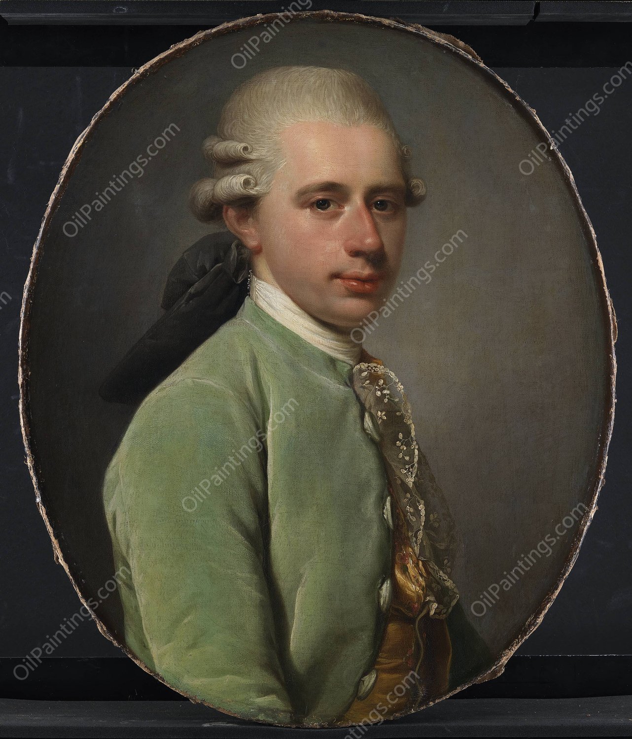Generalpostdirektor Frederik Hauch som ung  by Jens Juel - Hand-Painted Oil Painting Reproduction