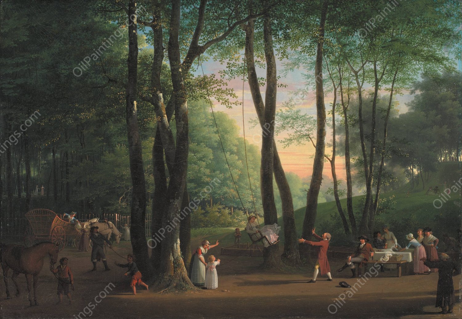 The Dancing Glade at Sorgenfri, North of Copenhagen  by Jens Juel - Hand-Painted Oil Painting Reproduction