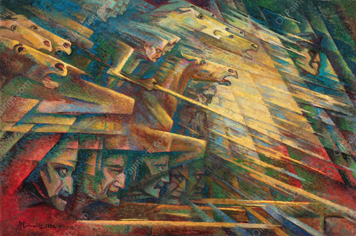 Charge  by Jerzy Hulewicz - Hand-Painted Oil Painting Reproduction