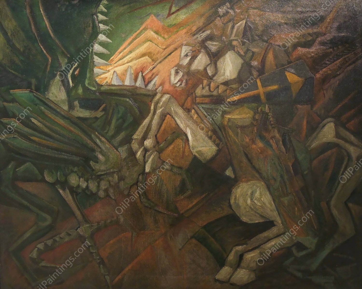 Saint George, the Dragon Slayer  by Jerzy Hulewicz - Hand-Painted Oil Painting Reproduction